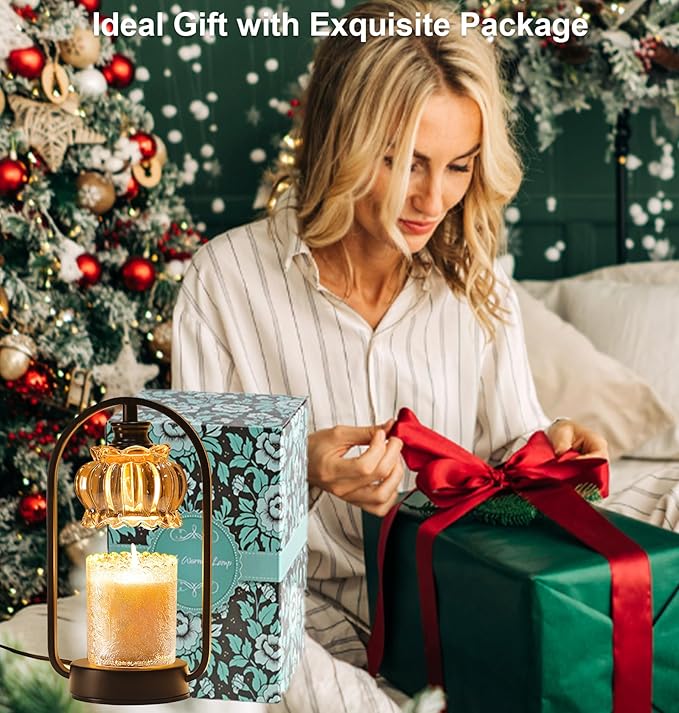Candle Warmer Lamp, Electric Candle Warmer Light with Timer Dimmer Wax Melt Warmer for Bedroom Living Room Home Decor Birthday Christmas Gifts for Women Mom