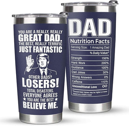 Christmas Gifts for Dad, Men - Gifts for Dad from Daughter, Son - Dads Birthday Gift Ideas, Happy Birthday gifts for Dads, Fathers - Best Dad Ever Gift, Present for dads - 20 Oz dad Tumbler