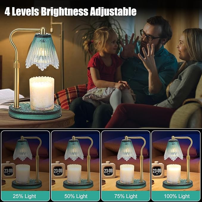 Candle Warmer Lamp with Height Adjustment - Electric Wax Melt Warmer with Timmer and Dimmer for Scented Candle Wax, Homer Décor and House Warming Birthday Gifts for Women Mom