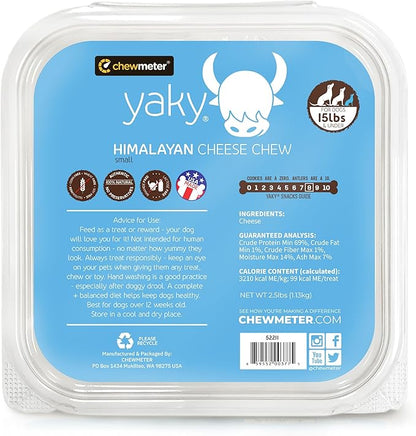 Chewmeter Yaky Himalayan Cheese Chews | Natural Yak Cheese Dog Chews | Long Lasting, Stain Free, Protein Rich, Low Odor | 100% Natural, Healthy & Safe | Small | for Dogs 15 lbs and Smaller | 2.5lb