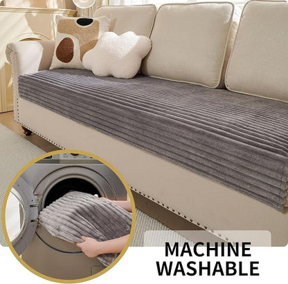 HAOMAIJIA Waterproof Couch Cover for Dogs Washable,Faux Fur Pet Couch Covers for Sofa,Soft Dog Bed Cover Non-Slip Couch Covers for 3 Cushion Couch Sofa Pet Friendly (Grey, 35" x 82")