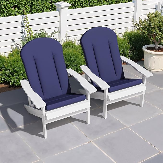 Crestlive Products Adirondack Chair Cushion Outdoor Rocking Chair Cushion Water Resistant 50x20 Inch High Back Patio Replacement Cushions, Navy