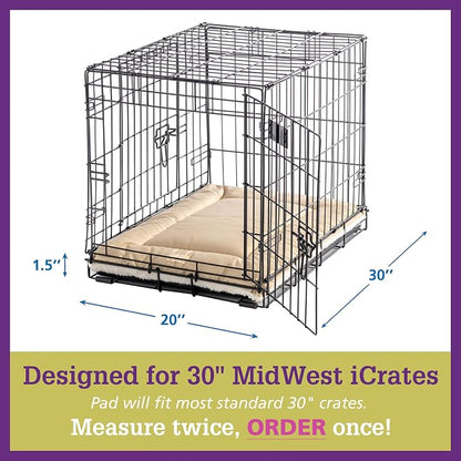 Pet Dreams Dog Crate Pad - Washable Kennel Mat, Crate Pads for Dog Cages, Non-Toxic, Flat Indoor Cat Bed, Fits iCrate 18, 24, 30, 36, 42, 48 Inches (Blue, Medium, 30")