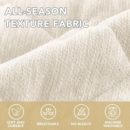 H.VERSAILTEX Chenille Couch Cover for Dogs Washable Soft Fuzzy Loveseat Covers Sectional Sofa Cover Thick Pet Couch Cover Protector Non-Slip Dog Bed Cover(Ivory, 28" x 67")