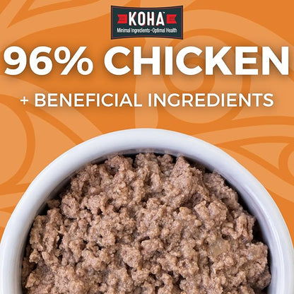 KOHA Limited Ingredient Diet Chicken Pate for Cats - Single Meat Wet Cat Food for Sensitive Stomachs - Pate Cat Food with No Fillers - 3oz Pack of 24