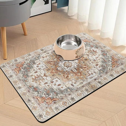 Pet Food Mats for Floor, Absorbent Dog Mat for Food and Water Dispenser Mat, Dog Food Mat Quick Dry Cat Food Mat Pet Supplies