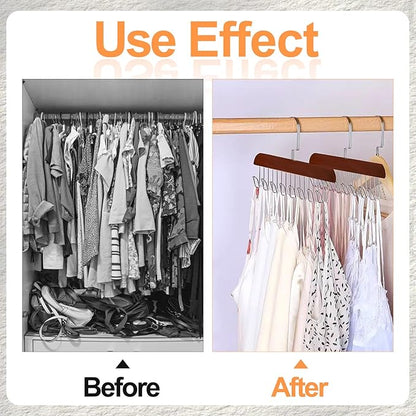 2Pcs Anti Slip Multi Hook Coat Racks,Bra Hangers for Closet Organizer with 8 Hooks 360 °Swivel Belt Hanger for Closet for Belt, Tie, Tank Top, Bra, Scarf (Brown)