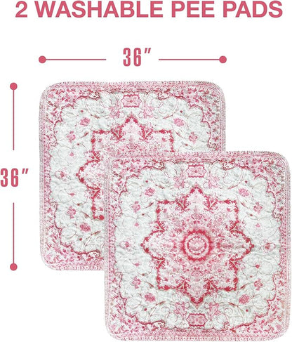 PUPIBOO Washable Pee Pads for Dogs and Cats - Super Absorbent Reusable Puppy Training Pads - 100% Waterproof, Leak-Proof & Non-Slip Whelping Pads for Pet Housebreaking