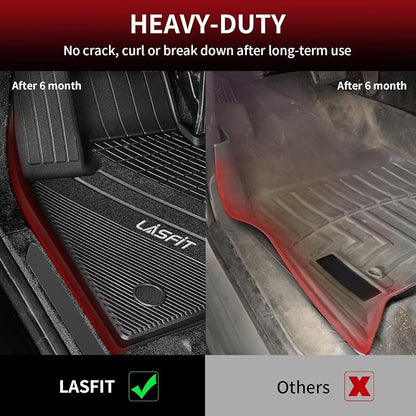 LASFIT Floor Mats&Trunk Mat Fit for BMW X5 2019-2024 2025 2026 40i/45e/50e/50i/M/M50i/M60i, All Weather TPE Custom Fit 1st&2nd Row Full Set Car Mats & Cargo Liner(Only for 5 Passengers), Black