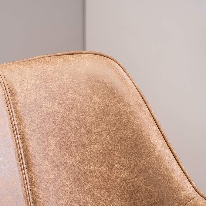 Yellow Set of 4 PU Leather Living Room Chairs Modern Upholstered Accent Chairs Dining Room Chairs (Yellow, 4)