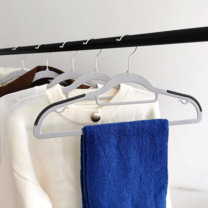 30 Pack Plastic Clothes Hangers Non Slip - 16.5 Inch Slim Space Saving Hangers for Closet, Heavy Duty Non-Slip Garment Hangers with 360° Swivel Hooks