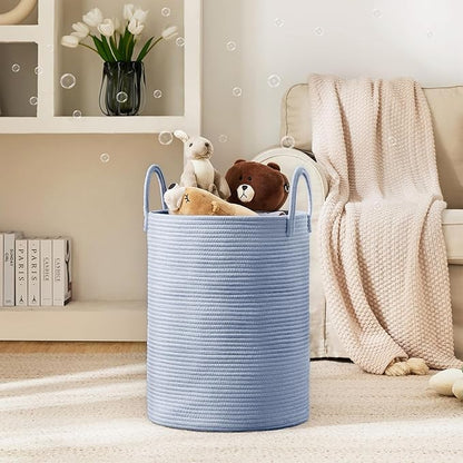YOUDENOVA Laundry Hamper Basket, Woven 58L Tall Laundry Basket for Blanket Organizer- Nursery Hamper for Bedroom And Bathroom Storage