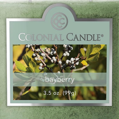 Colonial Candle Bayberry Scented Jar Candle, 2 Wick, 3.5 oz, Mottled Wax Candle