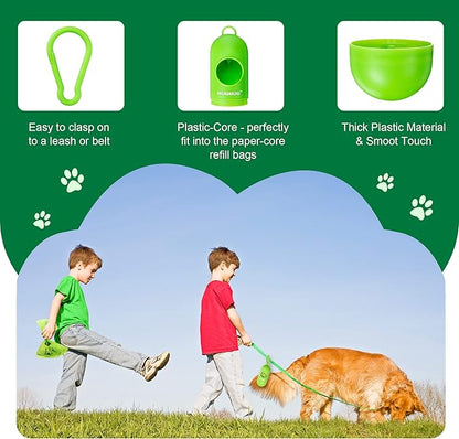 MUAMUA Dog Poop Bag Rolls 570 Count with Dispenser, Biodegradable Unscented Pet Waste Bags, Guaranteed Extra Thick, Leak Proof Doggie Refill Bags for Easy Cleanup, Big Size 9 x 13 Inches
