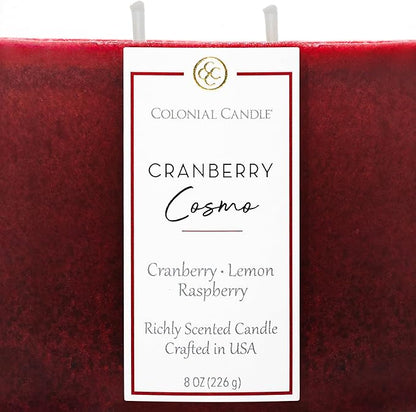 Colonial Candle Cranberry Cosmo Scented Candle Jar, Highly Fragranced Candles for Home Scented, Mottled Wax Candle, 2 Wick, 8 oz - Made in The USA