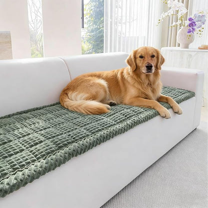 Couch Cover for Dogs Washable, Non-Slip Pet Couch Covers for Sofa, Fuzzy Dog Couch Cover Mat Thick Soft Plush for Furniture Protector (Green, 27.6" x 47.2"/70 x 120cm)
