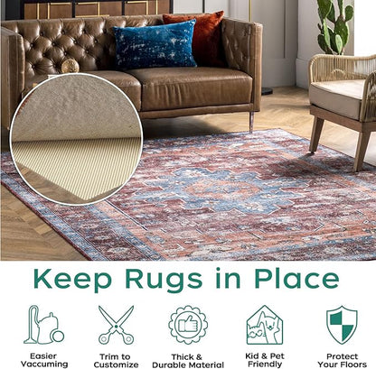 BAGAIL BASICS Non Slip Rug Pad Gripper 5 x 8 Feet Extra Thick Carpet Pads for Area Rugs and Hardwood Floors, Keep Your Rugs Safe and in Place