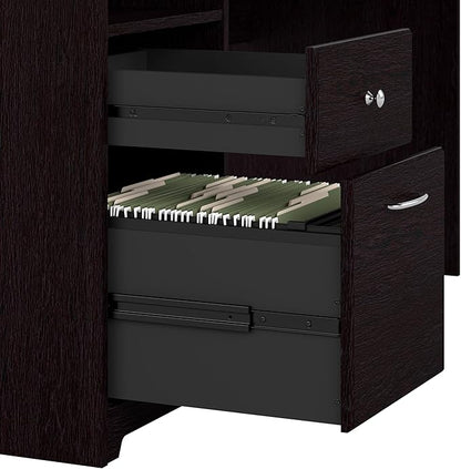 Bush Furniture Cabot 60W Computer Desk with Drawers in Espresso Oak, Workstation and File Storage, Desktop with Organization Solutions for Home Office