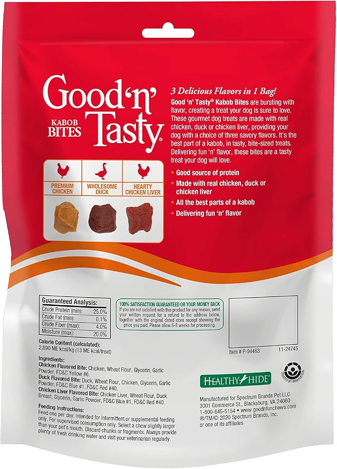 Good ‘n’ Tasty Kabob Bites, 12 oz, Treats For Dogs, Made with Real Chicken