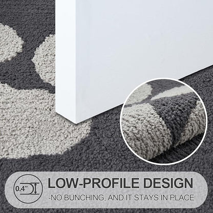 FONEYI Indoor Door Mat, 20"x32" Dog Mats for Muddy Paws, Rubber Backing Non Slip Super Absorbent Washable Entryway Rug, Low-Profile Front Back Door Mats, Inside Floor Doormats for Entryway, Dark Grey