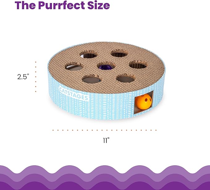 Catstages Scratch N' Hunt Interactive Cat Puzzle Toy with Scratcher Corrugate for Nail Care, Engages Hunting Instincts