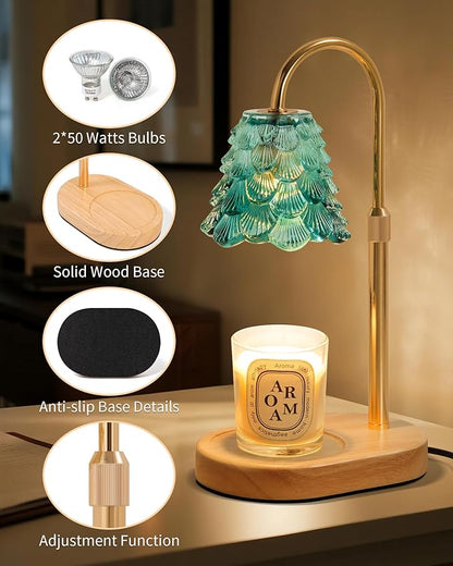 Seniny Electric Candle Warmer Lamp - with Time Dimmable Adjustable Height Candle Lamp Warmer for Jar Candles,Christmas Wax Melt Wamer, Birthday Gifts for Women Mom, House Warming Gifts New Home Decor