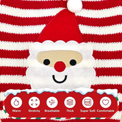 PETCARE Santa Dog Sweater Christmas Funny Cute Red Striped Cat Sweater Vest Pet Holiday Dog Clothes Puppy Sweaters for Small Medium Large Dogs Cats Fall Winter Outfits Xmas Dogs Costume,X-Large