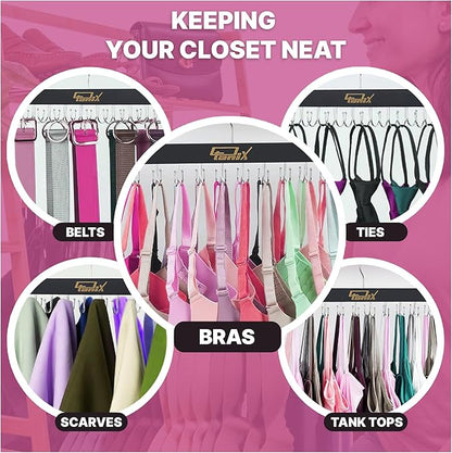 3 Pack Tank Top Hangers Space Saving, Bra Hangers for Closet Organizer, Bra Organizer for Closet, Space Saving Organizers and Storage for Dorm & Apartment for Tankto (Black)