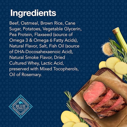 Blue Buffalo Bits Soft Dog Treats for Training, Made With Natural Ingredients & Enhanced with DHA, Beef Recipe, 11-oz Bag