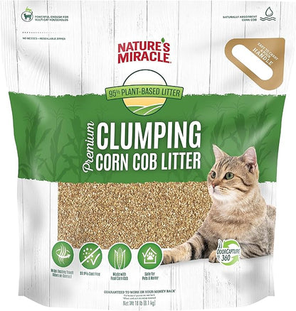 Nature's Miracle Premium Clumping Corn Cob Litter, Tough Odor Bio-Enzymatic Formula, Dust Free