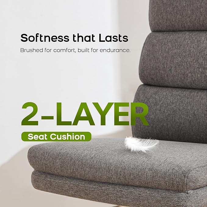 Office Chair Adjustable Desk Chair Mid Back Executive Comfortable Fabric Ergonomic Back Support Home Computer Chair with Padded Flip-up Armrest Swivel Wheels (Cement Gray)