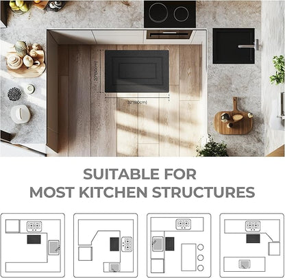 GRANNY SAYS Kitchen Mats for Floor Resist Dirt Kitchen Rugs Non Slip Washable, Small Rug for Sink Laundry Thick Durable Polypropylene Comfort Standing, 32" x 20", Charcoal Grey