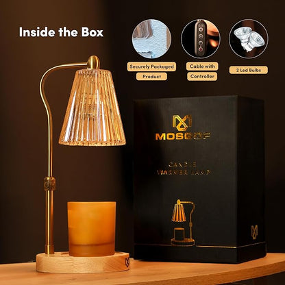 Candle Warmer Lamp with Timer and Dimmable, Candle Lamp Warmer for Mom Birthday Gifts, Elegant Design Electric Candle Warmers for Aromatherapy, Portable Wax Warmer Lamp