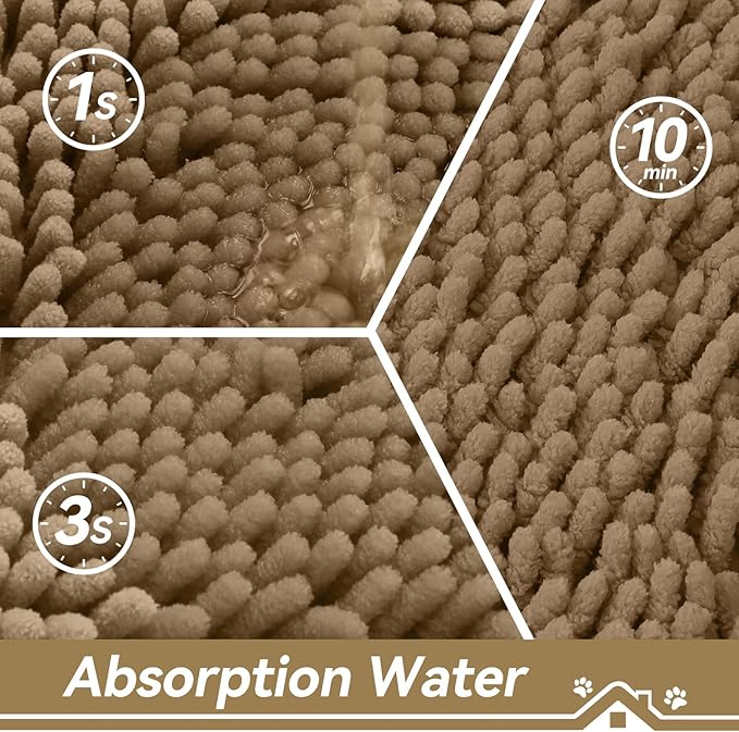 Bcoimo Super Absorbent Dog Door Mat, 60"*24" Anti Slip Mat for Muddy Paws, Pet Rugs for Dirty Paws Washable That Absorbs Moisture and Dirt, for Dog Cage and Pet Resting Carpet