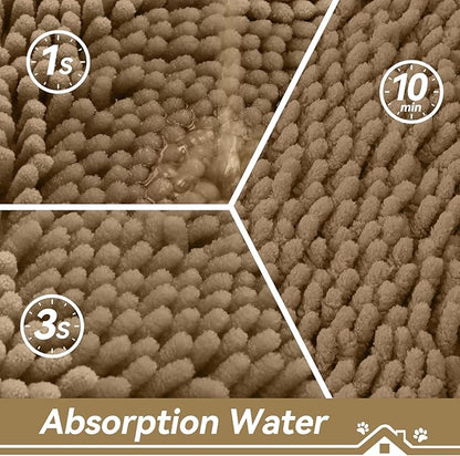 Bcoimo Super Absorbent Dog Door Mat, 60"*24" Anti Slip Mat for Muddy Paws, Pet Rugs for Dirty Paws Washable That Absorbs Moisture and Dirt, for Dog Cage and Pet Resting Carpet
