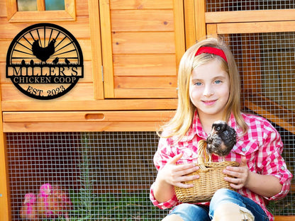 Hen House Coop Sign, Custom Chicken Coop Signs, Custom Chicken Farm Metal Sign, Family Name Metal Sign for Farm House, Our Little Coop Sign Metal Sign
