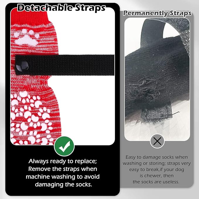 EXPAWLORER Anti Slip Dog Socks to Prevent Licking Paws, Dog Shoes for Hot Pavement, Dog Booties for Small Medium Large Senior Dogs, Traction Control Boots & Paw Protectors for Hardwood Floors