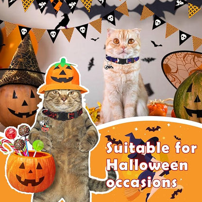 Talltalk 15 Pcs Holiday Cat Collars Thanksgiving Christmas Adjustable Breakaway Cat Collars Bundle with Plastic Buckle for Fall Seasonal Holiday Pet Kitten