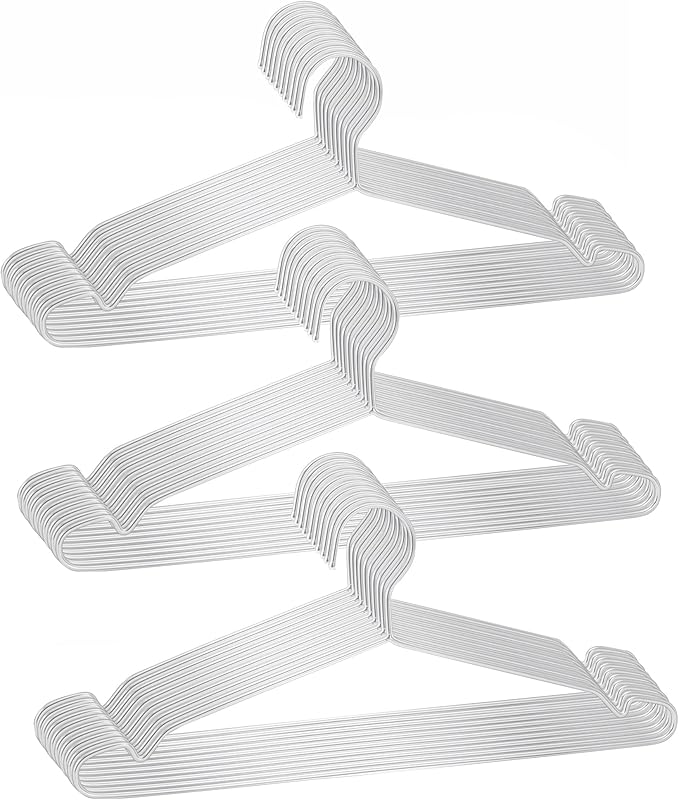 Clothes Hangers 30 Pack - Heavy Duty Stainless Steel Metal Hangers, Ultra Thin Space Saving Wire Coat Hangers with Non-Slip Shoulders (16.5 Inch)