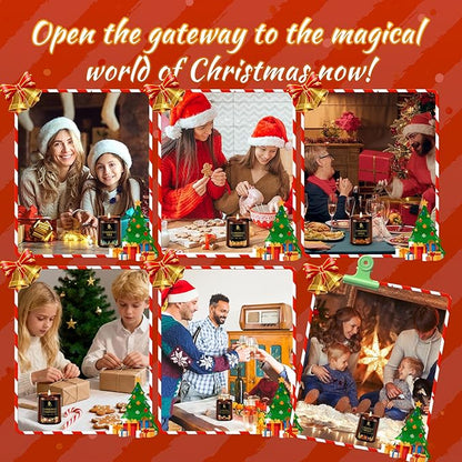 Christmas Candle Set, 6 Pack Holiday Scented Candle, Soy Candle for Home Scented, Christmas Holiday Candles Gift for Women Men, Scents of Christmas Tree/Cookies/Spices/Candy Cane/Mulled Cider/Fireside