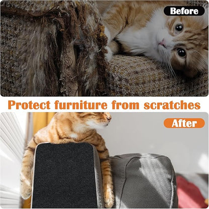 Cat Scratch Furniture Protector - 40" x 15.8" Trimmable Self-Adhesive Cats Claws Scratch Pads, DIY Cat Climbing Couch Protector for Scratch Post Cat Tree Replacement Indoor (Black)