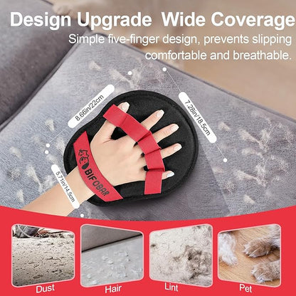 Pet Hair Removal Glove - Magic Brush Electrostatic Mitt for Dogs & Cats, Reusable Grooming Gloves - Dog Hair Remover Tool with 5-Finger Design for Couch, Carpet, Furniture, Laundry & Clothing