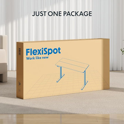 FLEXISPOT Standing Desk Electric Height Adjustable Desk with 48 x 24 Inches Splice Board, Ergonomic Memory Controller, Black Top + Black Frame