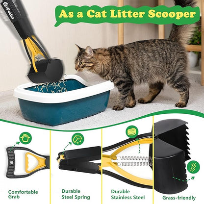 Large Dog Pooper Scooper for Yard - 32" Long Handle, No Bending, Grass-Friendly, Easy to Clean, Durable & Sturdy, 2-Pack