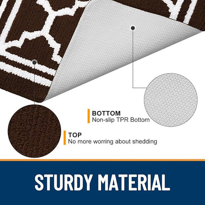 Buganda Indoor Door Mat, Dirt-Resistant and Absorbent Doormat, Anti-Slip, Low Profile Floor Mats for Inside Entryway, Front, and Back Door Entrance (36x24 Inches, Dark Brown)