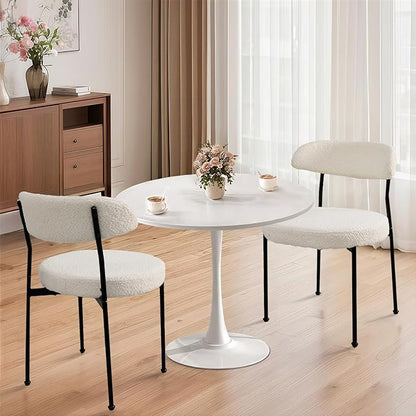 SoarFlash Kitchen Table and Chairs for 2, 24" Dining Table Set for 2 with Velvet Upholstered Chairs, 3 Piece Round Kitchen Table Set, Dining Room Table Set for Small Space, Apartment