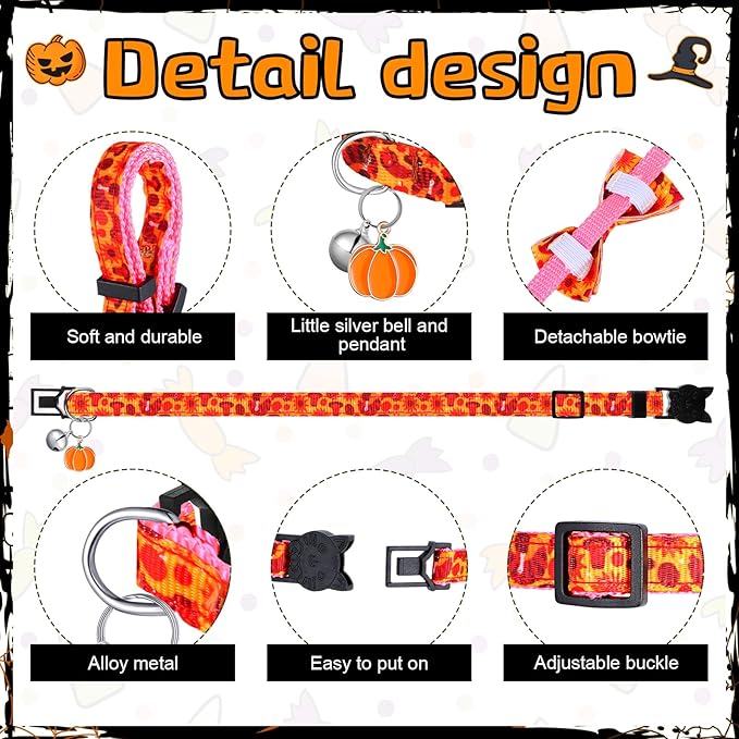 Talltalk 15 Pcs Holiday Cat Collars Thanksgiving Christmas Adjustable Breakaway Cat Collars Bundle with Plastic Buckle for Fall Seasonal Holiday Pet Kitten