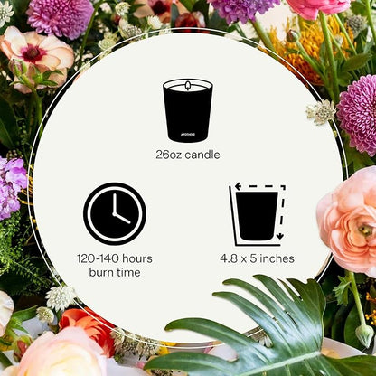 Apotheke 3-Wick Scented Candles for Home, Charcoal Rouge - 26 oz Soy Wax Jar Candle Gift for Women - Long-Lasting Fragrance with Perfume-Grade Essential Oils - Birch Wood, Elemi, Damask Rose & Smoke