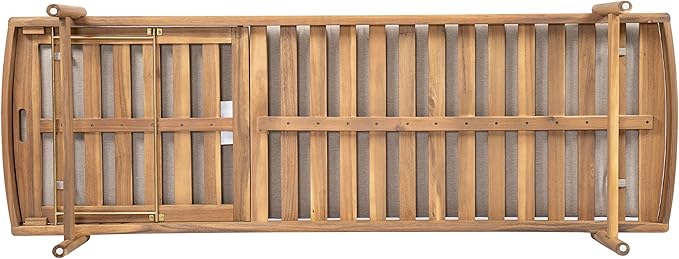 Christopher Knight Home Brolen Acacia Wood Chaise Lounge Chair Outdoor Set of 4, Patio Outdoor Chaise Lounge with Cushions, Adjustable Backrest Lounge Sofa, Wooden Sunbathing Pool Lounger, Teak+Beige
