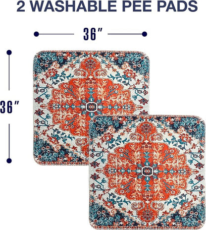PUPIBOO Washable Pee Pads for Dogs and Cats - Super Absorbent Reusable Puppy Training Pads - 100% Waterproof, Leak-Proof & Non-Slip Whelping Pads for Pet Housebreaking